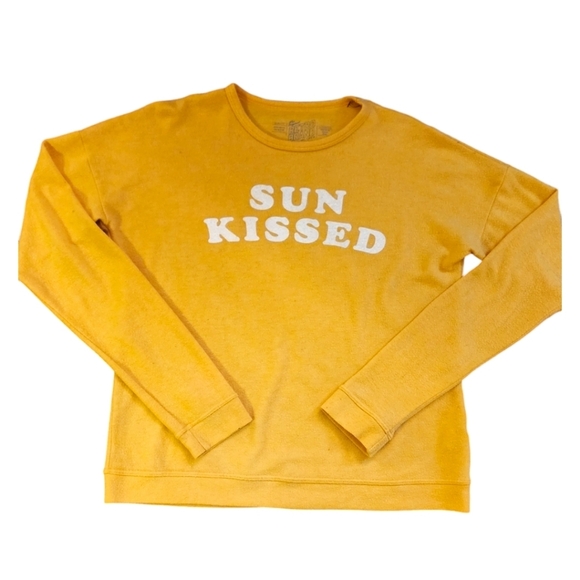 The Original Retro Brand Yellow Sunkissed Crewneck Sweatshirt - Picture 1 of 6